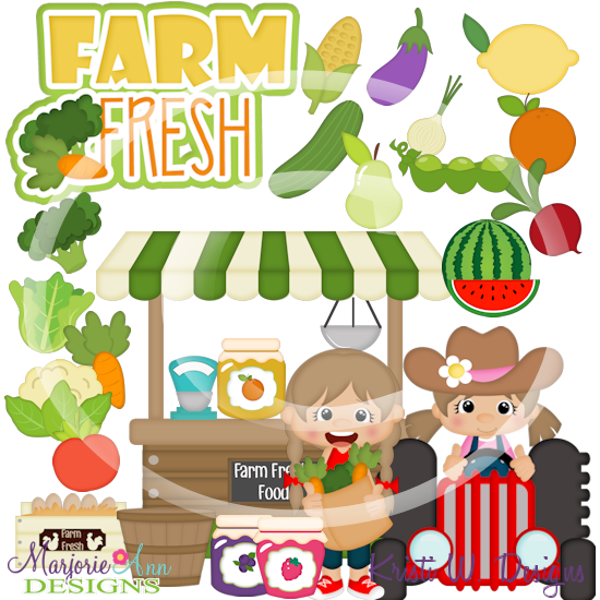 Farmer's Market-Girls SVG Cutting Files/Paper Piecing +Clipart - Click Image to Close